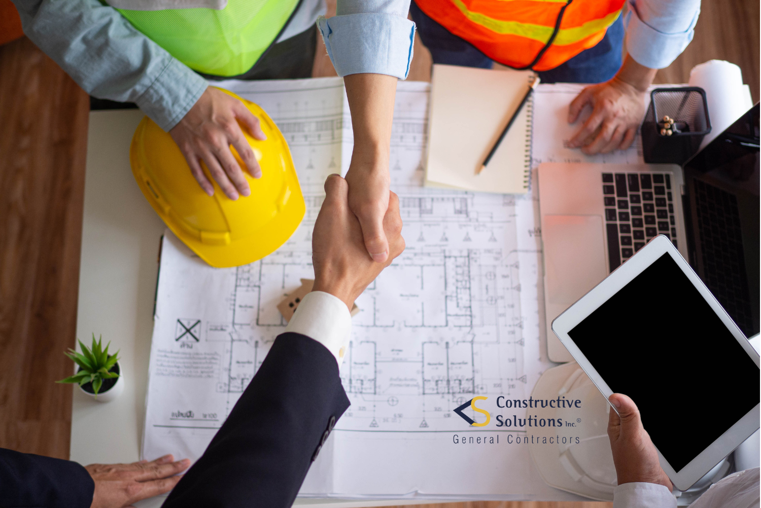 client with construction team